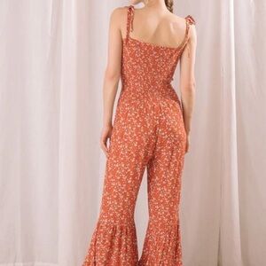 Storia Terracotta Floral Jumpsuit